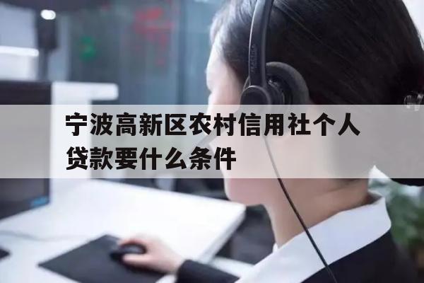 宁波高新区农村信用社个人贷款要什么条件