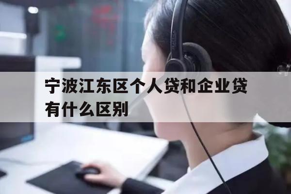 宁波江东区个人贷和企业贷有什么区别