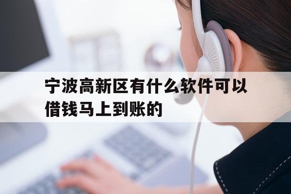 宁波高新区有什么软件可以借钱马上到账的